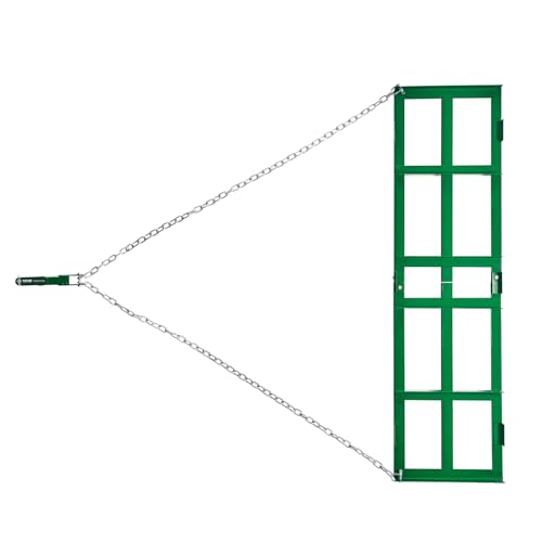 VEVOR Drag Harrow, 6 ft Heavy Duty Tow Behind Drag Harrow with Adjustable Bars & 72 in Chain, Driveway Grader Landscape Rake for ATV, UTV, Tractor, Mower Tow Behind Yard Lawn Leveling Tool - size: 6 FT- Green