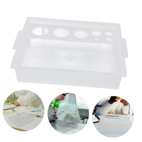 Veemoon Square Aquarium Test Tube Stand Holder Rack Plastic Tube Holder Lab Accessory Easy Cleaning