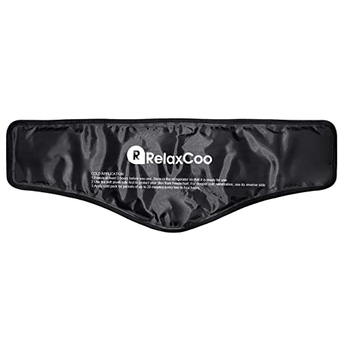 Neck Ice Pack Wrap, RelaxCoo Reusable Gel Ice Pack for Neck Shoulders, Cold Compress Therapy for Pain Relief, Injuries, Swelling, Bruises, Sprains, Inflammation and Cervical Surgery Recovery - style: BLack-1 Pack