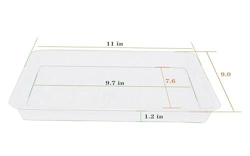 VUWEZ Plant Saucer Growing Tray, Seed Starter Tray Rectangular, Heavy Sturdy Plastic Planter Saucers Drainage Trays, Plant Drip Trays for Pots, Seed Starter Growing Pots (11 x 9 inch, 2 Pack) - color: Terracotta, size: 11'' x 9'' x 1.2'' (2 pack)
