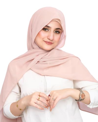 Instant Chiffon Hijab 3-in-1 with Built-in Magnets and Attached Match Undercap, Women Hijabs Set. - color: Beije