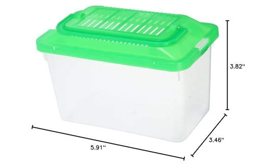 WOONEKY Portable Plastic Aquarium Transport Container for Turtles and Small Pets Lightweight Handheld Fish Tank with Excellent Visibility Ventilated Design for Easy Maintenance and Travel