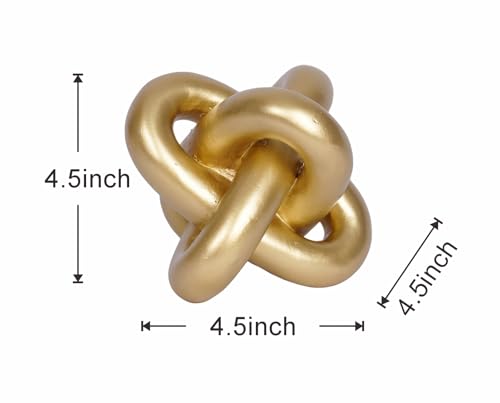Gold Knot Statue Decor Modern Geometric Round Sculpture Table Sculptures and Figurines Round Decorative Ornaments Knick Knacks Home Decor for Shelves Coffee Table Bookshelf Decoration Gifts - style: gold knot
