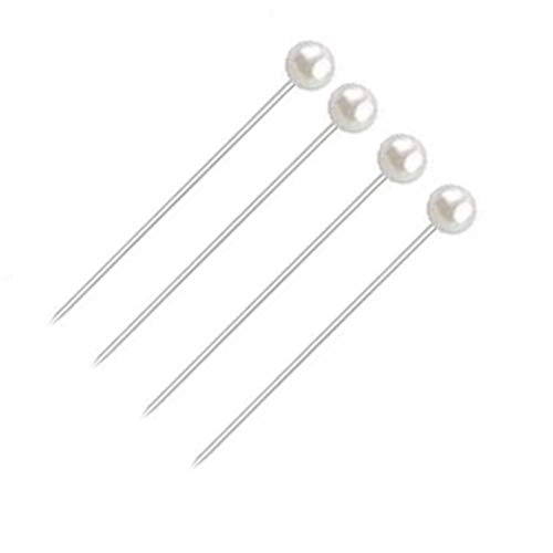 Corsage Pins, 100 Pieces Floral Pins with White Round Faux Pearl Head | Straight Bouquet Pins for Flowers, Sewing, DIY Craft, Wedding Decorations
