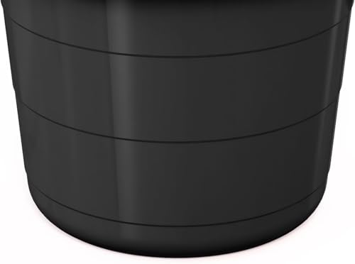 17-Gallon Plastic Storage Bucket with Rope Handle, Multi-Purpose Bucket (Black)