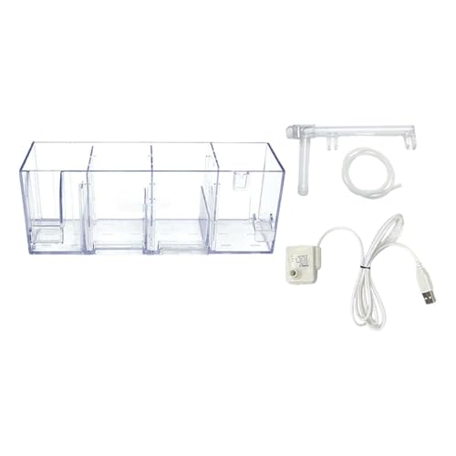 Baoblaze Fish Tank Filter Box,Aquarium Hang on Filter,Circulation Water Cleaning, Fish Tank Accessories Sturdy Silent Water Purifier, B