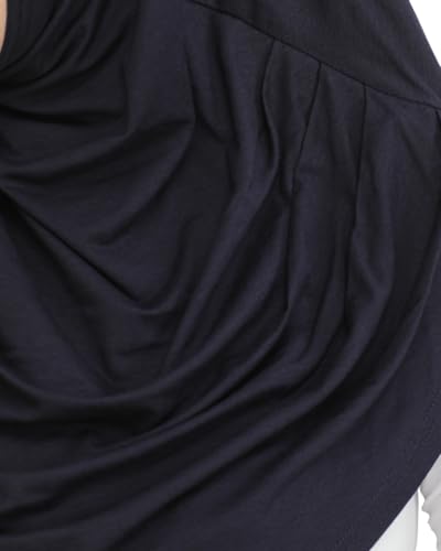 Prien Plain Ready To Wear Hijab for Women, Muslim Instant Turbans, Soft Jersey Scarf, Islamic Clothes, Long Hijabs, Abaya - color: Navy Blue