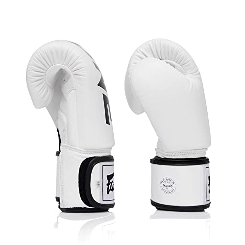 Fairtex BGV1 ONE Muay Thai Boxing Sparring Gloves - color: White, size: 8 oz