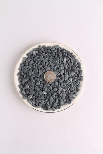 Decorative Polished Pebbles, 1/5 Inch Natural River Rocks, Grey Stone, for Succulent, Cactus, Plants, Vases, Aquariums, Terrarium, Outdoor Gardening