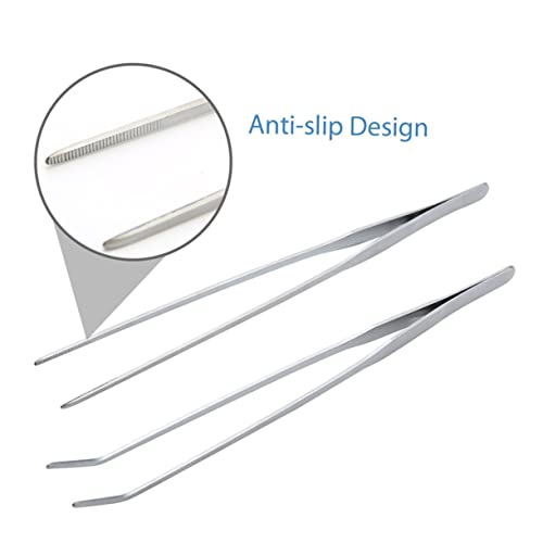 COLLBATH Stainless Steel Tweezer Scissors for Aquarium Aquascaping Kit Plant Care Tools Set