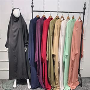 Boedaty 여성용 무슬림 드레스, 원피스 이슬람 이슬람 질밥 이드 포멀 가운 기도 맥시 드레스 - color: 라이트 그린1.