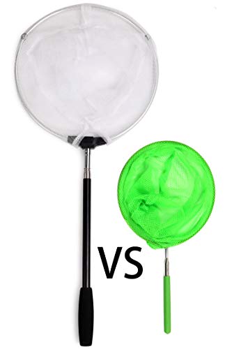 RESTCLOUD Insect and Butterfly Net with 12" Ring, 24" Net Depth, Handle Extends to 59 Inches - size: 10" Ring, 48" Handle