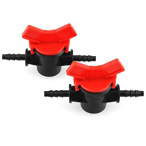 DGZZI Barbed Ball Valve 4PCS 1/4-Inch ID in-Line Ball Valves Shut-Off Switch Hose Barb Connectors for Drip Irrigation and Aquariums