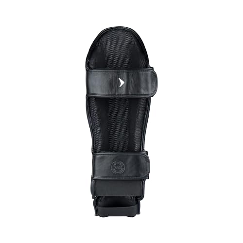 Lancer Leather Shin Guards Instep for Muay Thai - color: Black, size: Small