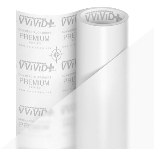 VViViD Frosted Matte Etched Adhesive Craft Window Vinyl Roll (12" x 50ft, Frosted White - Large Roll) - color: Frosted White, size: 12" x 50ft