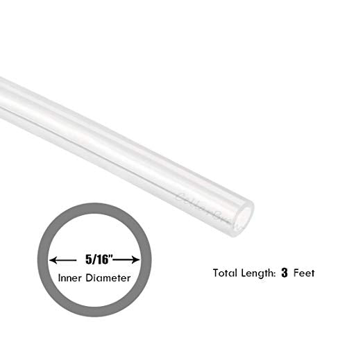 5/16" ID x 7/16" OD Food Grade Silicon Tubing, 3 Feet, Clear, Silicone, Non-Toxic, BPA Free - size: 5/16" ID x 7/16" OD, style: 3 Feet