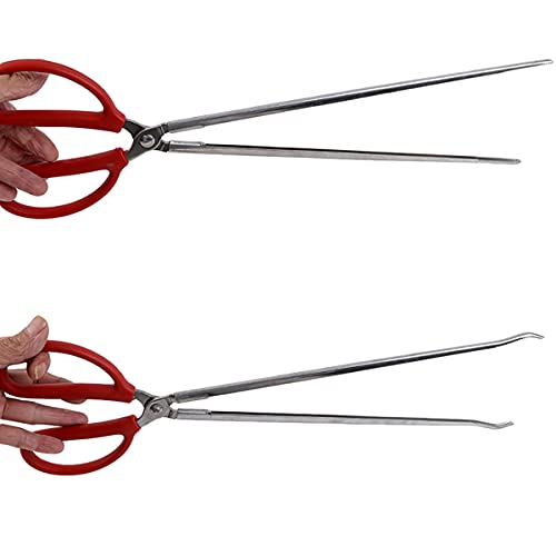 Crab Tongs - Set of 2 Multi-Function Clip Scissor Tongs, Anti-Slip Clamp, 15-Inch Long