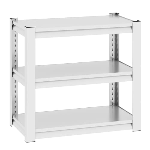 20-30 Gallon Aquarium Stand Heavy Duty Metal Fish Tank Stand 400LBS Capacity, Adjustable 3-Tier Shelf for Home/Office, 34"W x 18"D – Sturdy Rust-Proof Frame for Reptile/Aquarium Tanks(White)