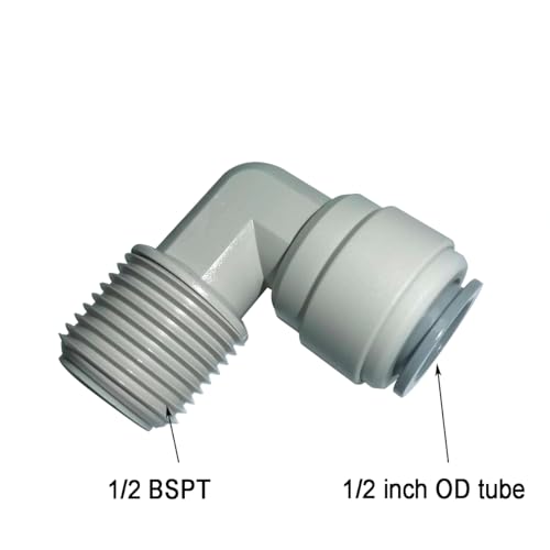 Acetal Copolymer 1/2" Tube OD Tube Fittings,Elbow 1/2" Male Adapter, Push to connect for RO water filter system parts (pack of 5) - style: 1/2 o.d. to 1/2 male elbow