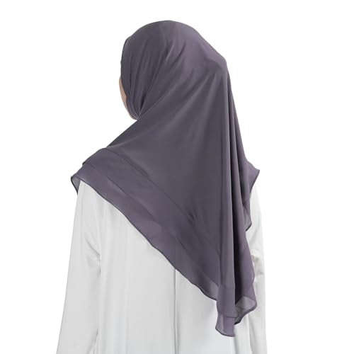 Hijab for Women Muslim Patterned Headscarf Arabian Headscarf Islamic Khimar Prayer Cloth Hijab Scarf for Women - color: Purple
