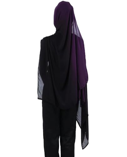 Special Ombre Modal Cotton Hijab Scarf for Women, Graceful Gradient Muslim Head Scarfs - color: Ombre Purple