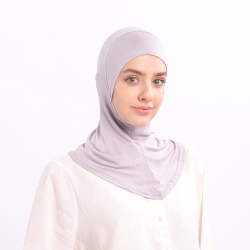 Modal Jersey Muslim Amira Instant Hijab Scarf for Women Jersey Hijab Undercaps - color: Grey