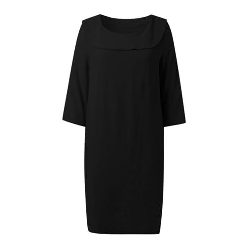 Muslim Dresses for Women Long Sleeve One-Piece Islamic Prayer Dress O Neck Casual Flowy Maxi Dress Dress - color: Black, size: 3X-Large