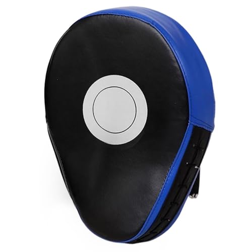1PCS Boxing Focus Pads Mitts Training Gloves Punching Mitts Leather Kickboxing MMA Curved Arm Strike Shield Target Pads - color: Blue