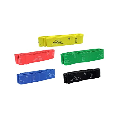 CanDo Multi-Grip 6 Foot Exercise Resistance Band with Hand/Foot Loops for Total Body Workouts, Training, Rehab, Stretching and Therapy - style: 5-Piece Set