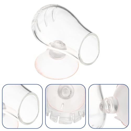 Glass Fish Feeding Cup with Suction Holder Aquarium Worm Feeder for Bloodworm and Red Worm Removable Fish Food Container