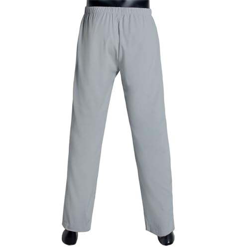 Men's Muslim Arab Middle East Pant Cotton Loosestyle Afghan Pants Men Muslim Arab Middle Pants with Waist Elastic - color: Grey, size: XX-Large