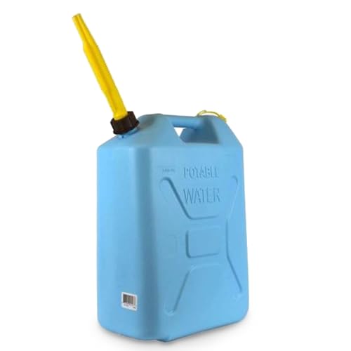 Scepter Portable Plastic Military Style Food Grade 5 Gal Water Jug Container with Reversible Spout for Camping & Emergency Storage, Blue - size: 8 Pack