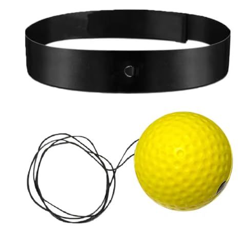 Boxing Reflex Speed Punch Ball with Headband, 6cm Ball for Kids and Adults, Stress Relief Training Equipment for Gym, Muay Thai, Sanda - color: Yellow