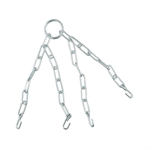 FABULETTA Zinc Galvanized Heavy Bag Chain for Boxing and MMA, 12 Inch Punching Bag Hanger with 4 S-Hooks, Rust Resistant Metal Replacement Chain for Home Gym Training Equipment