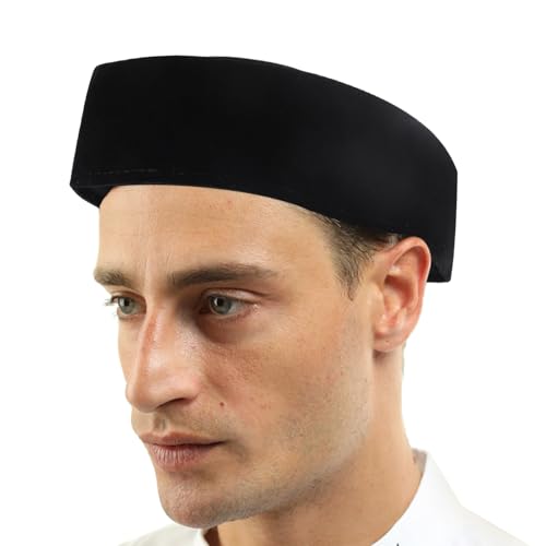 African Malay Kufi Hats for Men Muslim Velvet Skull Cap Foldable Prayer Hat Islamic Taqiyah Beanie for Ramadan Eid