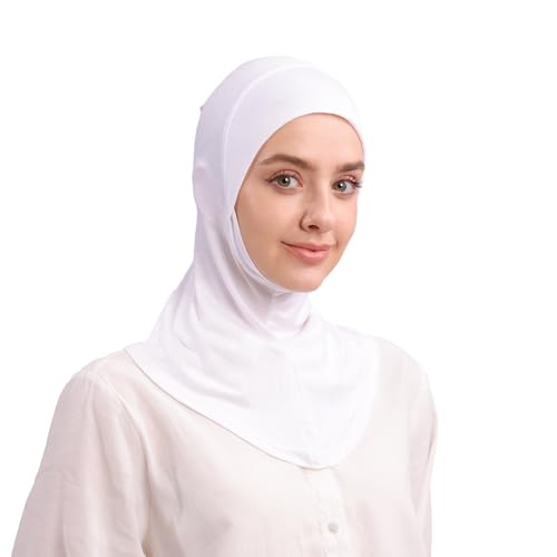 Modal Jersey Muslim Amira Instant Hijab Scarf for Women Jersey Hijab Undercaps - color: White