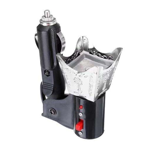 Fenteer Car Electric Incense Burner Electric Censer Cigarette Lighter, Auto Accessories, Middle Eastern Style Bakhoor Burner, Silver - color: Silver