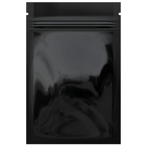 Mylar Style Barrier Bags – Zipper w/Heat Seal – 100 Bags (Gloss Black/Gloss Black, 1 Gram - 3?x4.5?) - color: Gloss Black / Gloss Black, size: 3x4.5 Inch (Pack of 100)