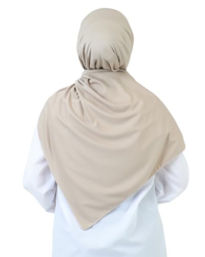 Prien Hijab For Women Muslim Lightweight Scarf Head Scarves For Girls Islamic Long Headscarf Chiffon Shawl Prayer Set Ramadan - color: Light Mink