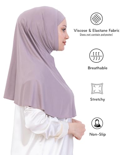 Prien Instant Hijab For Women, Muslim Long Scarf, Undercap Turban Set, Turkish Islamic Clothing, Prayer Clothes For Abaya - color: Light Mink