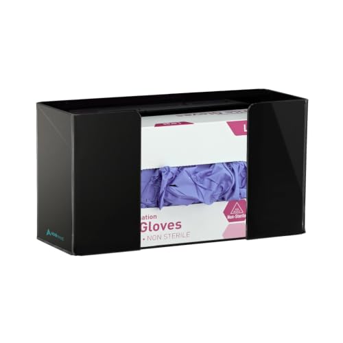 AdirMed VivaEssentials Single Glove Box Holder, Wall Mount or Free Standing Black Acrylic Glove Holder - color: Black, style: Single Box Capacity