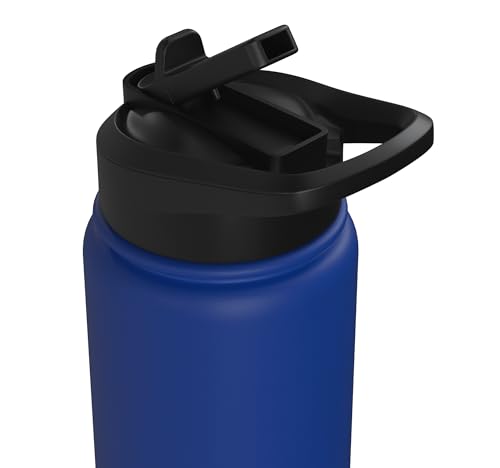 Japanese Cats Lovers Retro Cool Fighting Ninja Cat Fighter Stainless Steel Insulated Water Bottle - color: Royal Blue