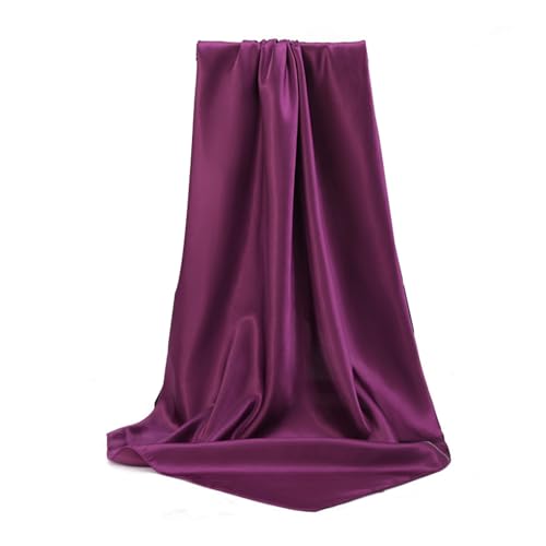 Elegant Satin Jersey Muslim Hijab Scarf Square Soft Head Wrap Scarves Shawl for Women Girls - color: Violet(90*90cm)