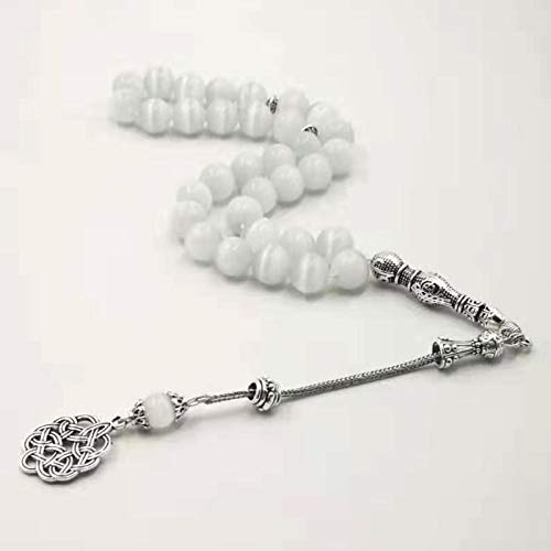 Natural 5A Stone Cat's Eye Tasbih 8mm 10mm 12mm Prayer Beads 33 45 66 99beads Stone Rosary (10mm x 33beads) - size: 10mm x 33beads