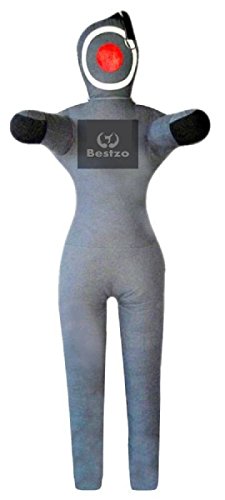 Bestzo MMA Jiu Jitsu Judo Punching Bag Grappling Dummy Gray Standing Position -Unfilled - color: Synthetic Leather Gray, size: 48 inches (4 ft)