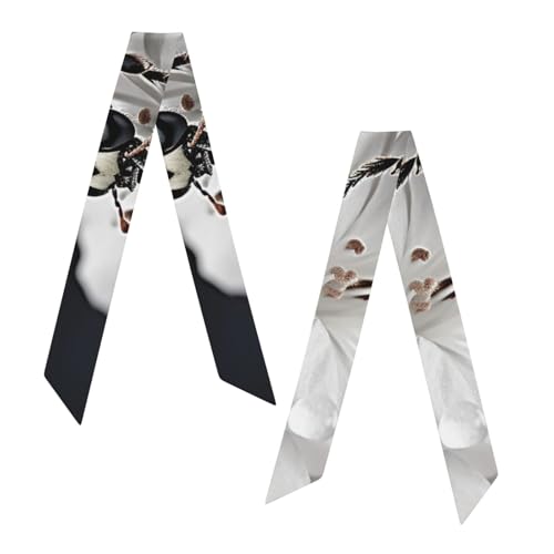 Bandanas Silk Scarf for Women Black and White Striped Hair Scarves Satin Head Scarf Headbands Neck Scarves