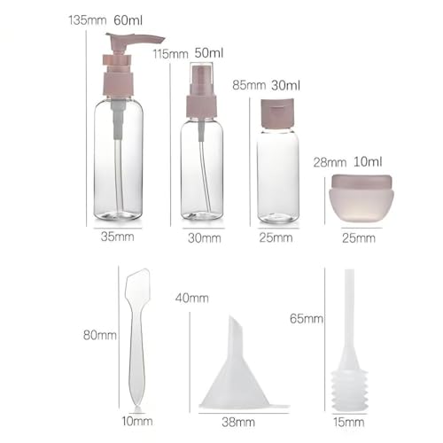 Premium Travel Container Set | Portable Press Bottles for Cosmetics, Shampoo, Lotion & Cream, Vacuum-Sealed Refillable Bottles 3-2 - color: Candy Color 11-Piece Set