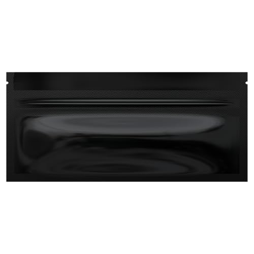Mylar Style Barrier Bags – Zipper w/Heat Seal – 100 Bags (Gloss Black/Gloss Black, PR - 6?x2.7?) - color: Gloss Black / Gloss Black, size: 6x2.7 Inch (Pack of 100)