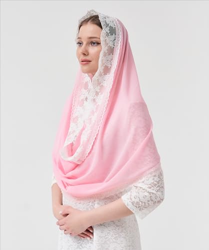 Leimandy Infinity Chapel Veil Hijab Scarf Head Wrap for Muslim V96 - color: Pink
