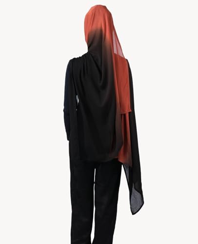 Special Ombre Modal Cotton Hijab Scarf for Women, Graceful Gradient Muslim Head Scarfs - color: Ombre Clay Brown
